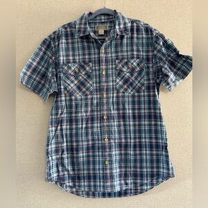 Duluth Trading Co. Blue and Red Checkered Shirt